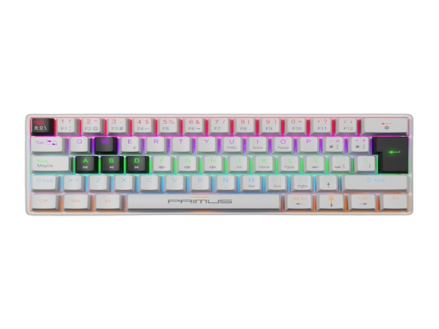 Primus Gaming - Keyboard - Wired - Spanish - USB 2.0 - Ergonomic Design - Black/white